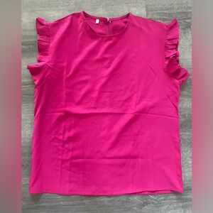 Women's Pink Ruffle Sleeve Top